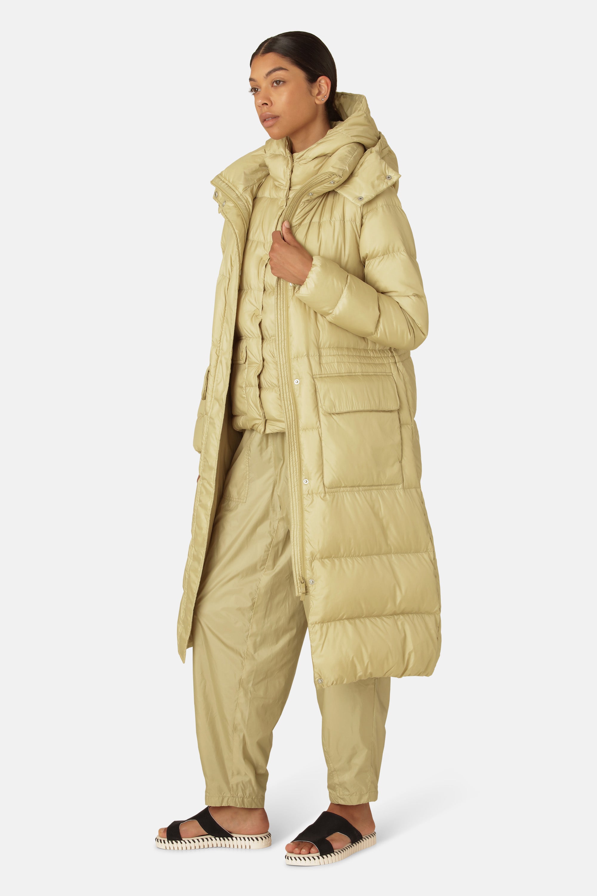 Ilse Jacobsen Hornbæk Outerwear Long Down Vest Puffer vest 459 Olive Grass